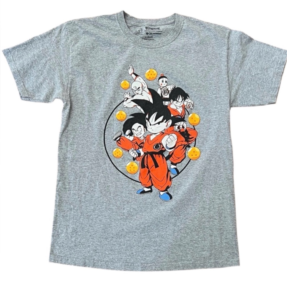 Dragon Ball Z Graphic T-Shirt Toei Animation Mens Shirt Gray M Anime Collectable